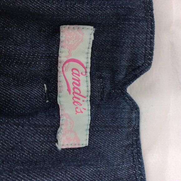 Vintage Candies Pleated Denim Mini Skirt. Sz 7 Studded Double Belt. Y2K side zip - Picture 5 of 10